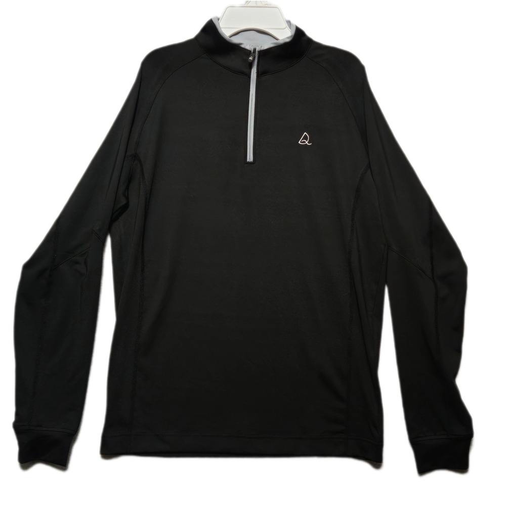 DEOLAX Quarter Zip‎ Pullover Mens Small Black Performance Golf Long Sleeve